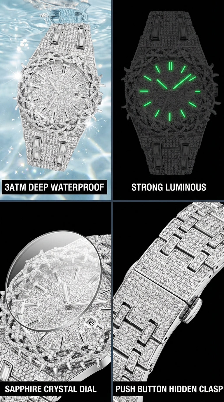 SPIRIT ICE | Iced Out Crown of Thrones Uhr 